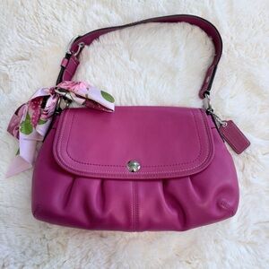 Pink Leather Vintage Coach Shoulder Bag